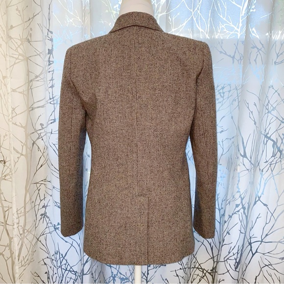 14942 Brown Double-breasted Check Jacket